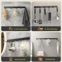 Ganchos De Pared Montados En Aluminio Negro Moderno HelloYoung Para Toallas Ropa Y Abrigos Perfectos Para El Baño Accesorio De Pared Metálico - details 5