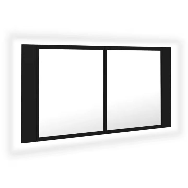 Espejo de baño con Luz LED acrílico Negro 90x12x45 cm - 1