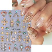 Pegatinas De Uñas 5D Estilo Bohemio Con Estrella Flor Y Diamantes Adornos Para Manicura DIY Decoración De Uñas Con Patrón De Línea Solar - details 2