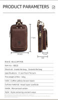 BULLCAPTAIN Bolso De Cintura De Cuero Genuino Moda Pequeño Para Verano Con Diseño De Gancho Y Bolsillo Para Celular Y Cigarrillos 6 Pulgadas Bolsa De Hombro Para Hombres - details 4
