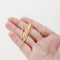 100pcs Alfileres De Cabeza Redonda Pintados De Oro 14K 18K 16-50mm Para Fabricación De Joyas Encuentros De Metal De Cobre Planos Con Ojo Suministros Para DIY - details 14
