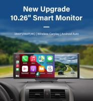 Cámara De Coche 4K 10.26 Pulgadas Con DVR Multimedia Wireless Carplay Android Auto GPS Doble Lente Cámara Trasera Espejo Dashboard - details 5