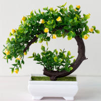 Planta Artificial De Bonsái En Vaso Flores Falsas Ornamento De Mesa Material Plástico Estilo De Planta Bonsái - details 11