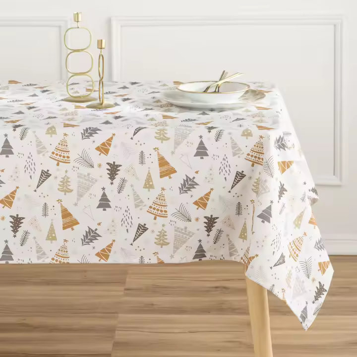 MINT DECO - Mantel Antimanchas 100% Algodón Furry Gold - 1