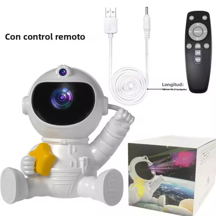 Proyector De Luz Nocturna Astronauta De Rocket Espacial Iluminación Estelar Para Decoración De Dormitorio Forma Redonda Sin Bombillas Incluidas - 1
