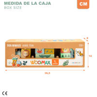 WOOMAX - Tren juguete madera con animales, Zookabee, 3 vagones, 13 piezas apilables, Safari, Trenes de juguetes para niños, Motricidad fina, Juguetes niño 18 meses, Juego apilar - details 5