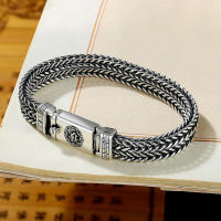 Pulsera Hacerse Tejer Para Hombres Estilo Chino Retro Creativo Joyería Moda Pulsera De Cadena Y Enlace Metálica Aleación De Cobre Y Aluminio Geométrica Vintage - details 1