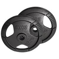 OZIO FITNESS 2 Discos de Pesas 20 kg 50 mm de 3 agarres Hierro Fitness - details 1