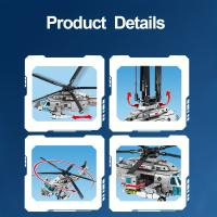 Bloques De Construcción Helicóptero Creativo 550pcs Regalo DIY Para Niños Modelos De Aviones Militares De Arma De Bloques De Montaje - details 5