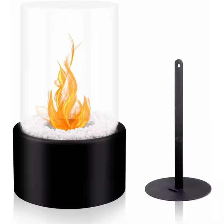 Chimenea de sobremesa portátil de bioetanol LYCXAMES, chimenea de etanol con círculo cruzado - 1
