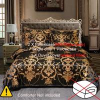 Conjunto De Cama De Lujo Jacquard Tamaño Rey Colcha De Edredón Con 2 Fundas Para Almohada (1 Funda Para Almohada Individual) Color Negro Floral Alta Calidad Poliéster 100% - details 2
