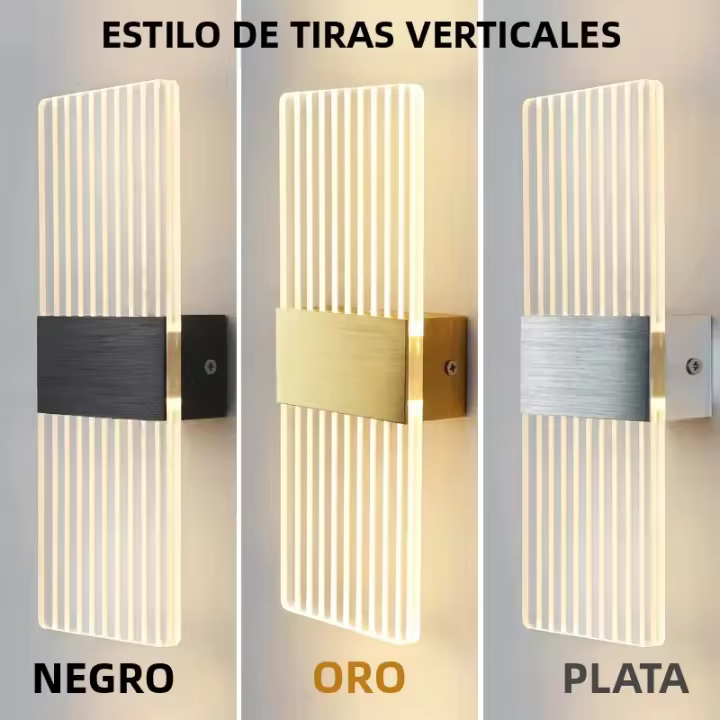 Lámpara De Pared LED Moderna Nórdica En Acrílico Láser Para Dormitorio Y Sala De Estar Luz De Noche Lateral 27cm 6W 85-265V Incluye Bombilla Instalación En Pared - 1