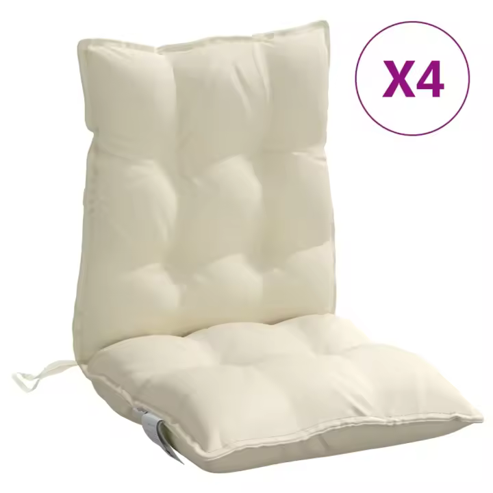 Fundas para Silla con respaldo Bajo 4 UDS Oxford lona crema - 1