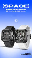 Reloj De Cuarzo Para Hombre Mark Fairwhale 5740 Resistente Al Agua Deportivo Al Aire Libre Estilo Casual Cuadrado Material De Correa De Silicona Y Caja De Acero Inoxidable - details 2