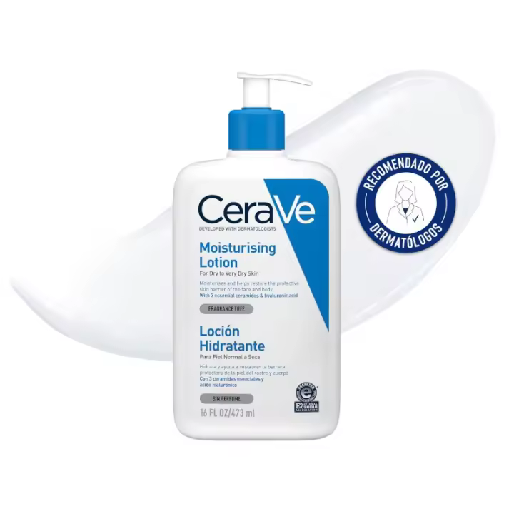 Cerave Loción Hidratante Corporal 473ml para Piel Seca con Ceramidas Esenciales y Hidratación 24 Horas - 1