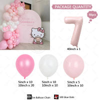 Set De 68 Globos Macarón De Látex Rosa Y Blanco Con Globo De Papel De Número Rosa Para Fiesta De Cumpleaños Bebé Despedida De Soltero Adulto Decoración De Nuevo Nacido - details 7