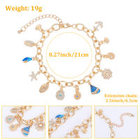 Encanto Pulsera popular con colgante de ancla y estrella de mar de aleación estilo vacaciones oceánicas para damas - details 9