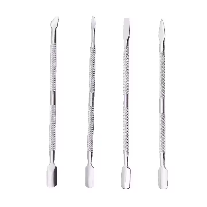 4pcs Herramienta De Manicura Dual Cabeza Acero Inoxidable Para Empujar Cutículas Y Eliminar Piel Muerta Cuidado De Uñas - 1