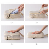 Set De 3 Bolsas De Viaje Compressibles Multifuncionales Organizador De Maleta Impermeable De Nylon Plegable Portátil Rosa - details 2