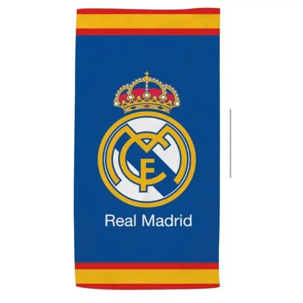 Toalla para Playa Piscina Real Madrid Oficial 70x140cm infantil de microfibra para niños - 1