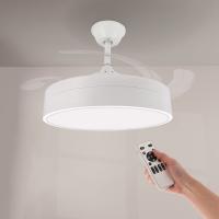 Ventilador OstarkDom con Lámpara LED de 72W – Ventilador Invisible Ultraligero y Silencioso con Control Remoto y Aspas Retráctiles Φ52×H40 cm – Luz Fría/Neutra/Cálida para Interiores – OstarkDom-LEDUNI - details 0