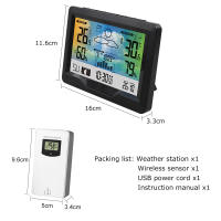 Multifunctional Wireless Weather Station Forecaster Indoor Outdoor Thermometer Hygrometer with Sensor Color Screen Alarm Clock - details 18