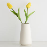 Vaso De Flor Cerámico Blanco Alargado Estilo Nórdico Minimalista Decoración De Escritorio Para Arreglo Floral Y Flores - details 14