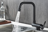 Grifo De Cocina Montado En Pared Negro Con Filtro De Agua Salida Pulida Doble Manera De Instalación Material De Latón Cerámico - details 14
