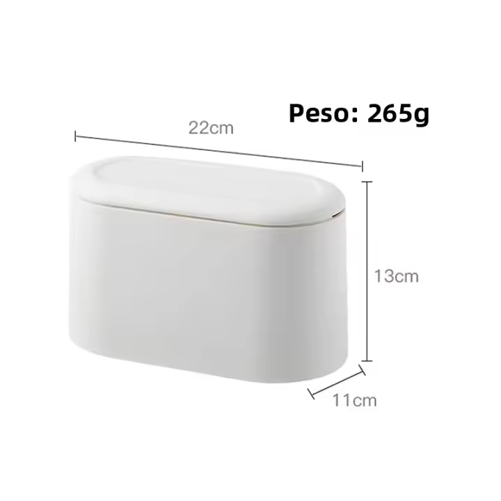 Mini Contenedor De Basura Para Escritorio Con Tapa Automática Durable Para Mesas De Vestir Y Hogar Material De Plástico - 1