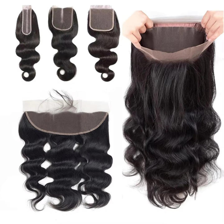 Cierre De Encaje De Cabello Humano Onda Corporal Transparente 2x6 4x4 5x5 6x6 Natural Negro Textura Onda Corporal Cierre Frontal Completo