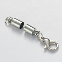 10pcs Pu Cuero Tira Cuerda Conector Capas De Punta Final Hebilla De Cierre De Lobo Para Fabricación De Joyas Pulsera Tamaño Exterior 2-10mm - details 6