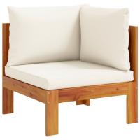 vidaXL Sofá de jardín de esquina con cojines madera maciza de acacia Crema, Gris oscuro, Conjunto Terraza Muebles Jardín Exterior Juego de Muebles de jardín Mueble Jardín Exterior Muebles de Salon Exterior - details 0