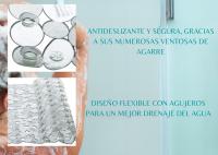 JANDTEK Alfombra Ducha Antideslizante 54x54cm + Estropajo Ducha Colores Variados | Seguridad y Comodidad - details 1