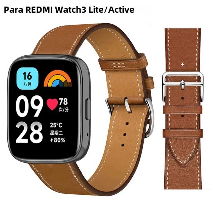 Correa De Cuero Para Xiaomi Redmi Watch 3 Lite Anillo De Nylon Accesorios De Pulsera Activa 20mm 22mm Compatible Con Mi Watch3 Unisex