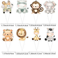 24Pcs Topper De Pastel De Animales Salvajes Para Niños Tigre Elefante Giraffa Decoración De Cumpleaños Selva Selva DIY Suministros De Decoración De Pastel - details 2