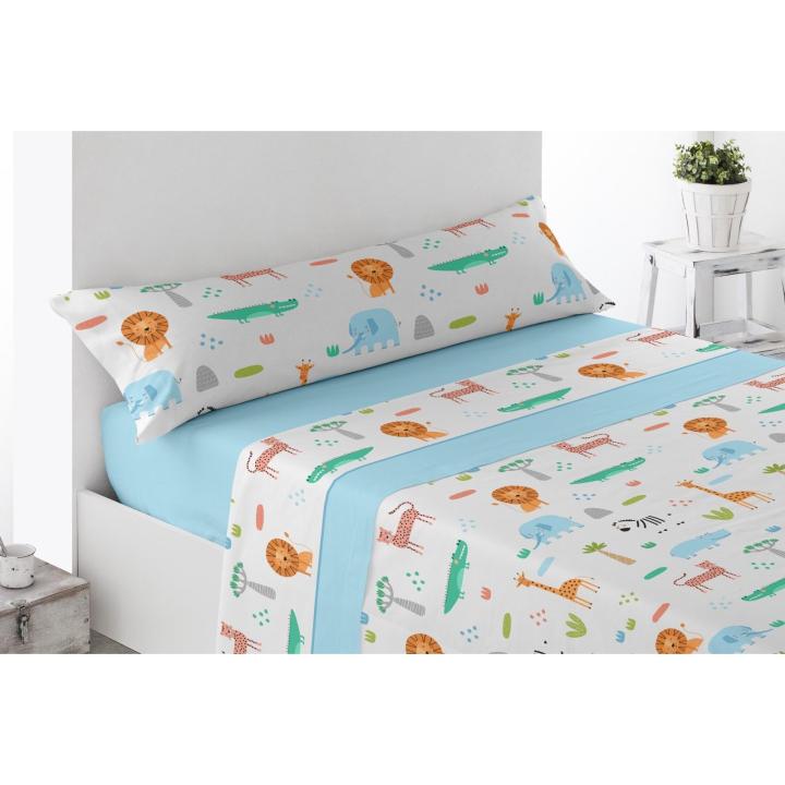 JUEGO DE SÁBANAS  GALAXI CORALINA INFANTIL / MOD. ZOO / CAMA DE 90