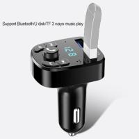 Transmisor FM Bluetooth Inalámbrico Para Coche Kit De Manos Con Cargador USB Doble 2.1A Reproductor De MP3 TF Card U Disk AUX Player - details 3