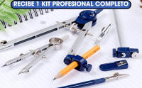 Compas Dibujo Tecnico Profesional - Compás Escolar de Precision con Rueda de Ajuste  Bachillerato y Secundaria - Compasso Escolar Dibujo Tecnico de Metal - Compas Grande Dibujo Técnico y Plastica - details 0