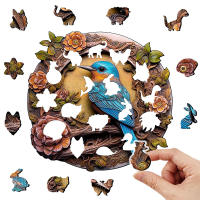 Rompecabezas De Madera Redonda Temática De Pájaros De Happy Valley Rompecabezas 3D Personalizado Para Adultos Y Niños Juguete Educativo De Alto Nivel De Dificultad - details 1