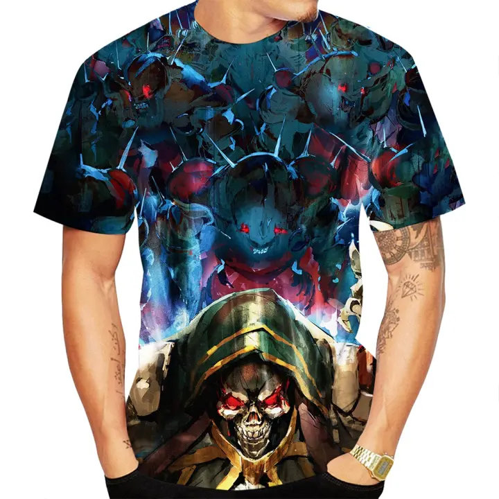 Camiseta De Hombre Casual Y Cómoda Con Estampado 3D De Anime Overlord Moda Verano Transpirable Y Estilizada Para El Día - 1