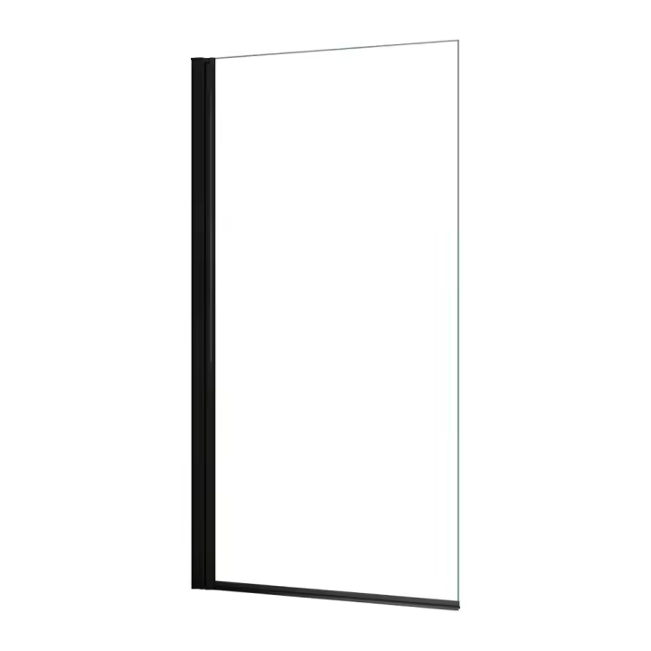 Mampara de Bañera Abatible,Vidrio Templado 6mm,Negro Mate,(78-80)X140cm - 1