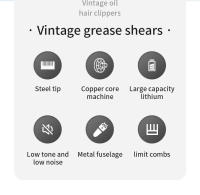 Cortadora de pelo eléctrica recargable, cortadora eléctrica de peluquería, cortadora de pelo inalámbrica, carga tipo C - details 1