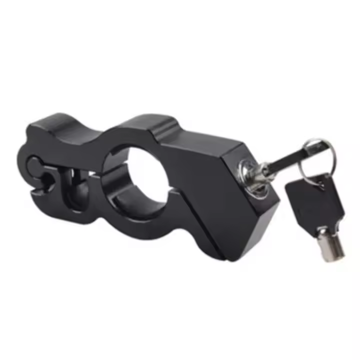 Cerradura De Manillar Para Motocicleta 1pc Anti-Robo Simulación De Plata Sólida Bloqueo De Freno De Barra Pull Rod ATV Tierra Vías Antiestrés - 1