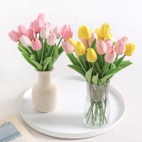 10Pcs Flores Artificiales De Tulipán Toque Real Decoración Para Hogar Dormitorio Bodas Jardín Accesorios De Vaso - details 0