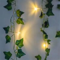 Cadena De Luces De Hojas Verdes Falsas 2M Con 20 LED Luz De Navidad Impermeable Y Alimentada Por Batería Para Decoración De Pared Y Casa - details 7