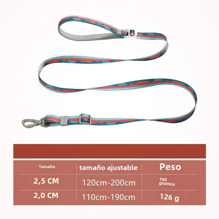 Correa De Nylon Para Perros Traction Rope Leads Para Correr Con Las Manos Libres Correa De Cadena Para Pequeños Y Grandes Perros - 1