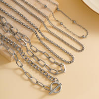 Juego De Collares Separables De 5 Capas Para Mujer Collar Corto De Cadena Con Rhinestone Moda 2023 Joyería Regalo - details 8