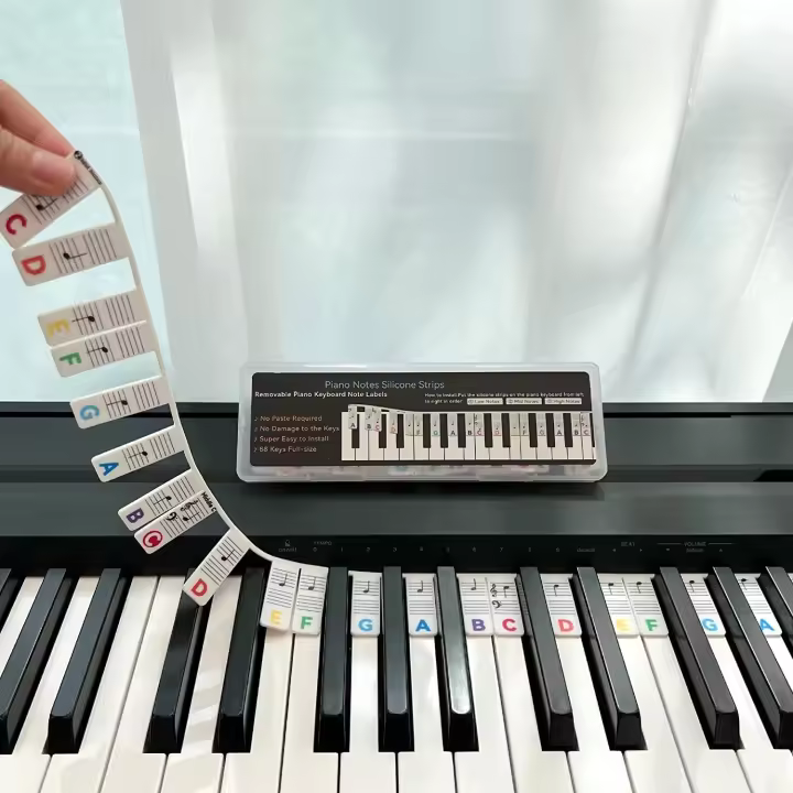 Guía De Notas Para Piano Iniciante Etiquetas Reutilizables De Tamaño Completo Para Teclado De 88 Teclas Etiquetas Removibles De Silicona - 1