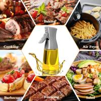 Botella dispensadora de aceite de vidrio de 180ml con cepillo, aceite de canola vinagre spray señor para cocina, accesorios recargables (gris) - details 4