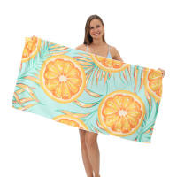 Toalla de playa de microfibra absorbente, 80 x 160, para deportes, con impresión reactiva, de secado rápido, para natación y baño. - details 1
